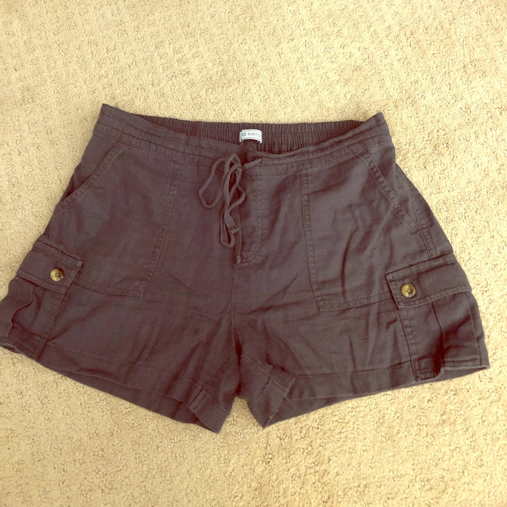 Linen Chino style shorts, Navy Blue